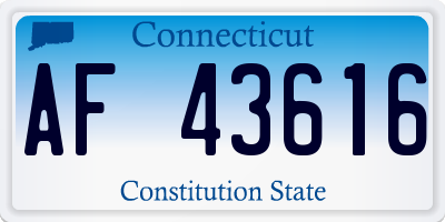 CT license plate AF43616