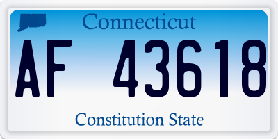 CT license plate AF43618