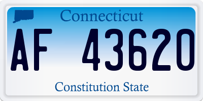 CT license plate AF43620