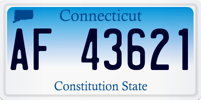 CT license plate AF43621