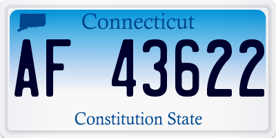 CT license plate AF43622