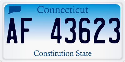 CT license plate AF43623