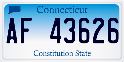 CT license plate AF43626