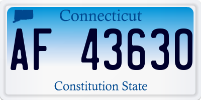 CT license plate AF43630