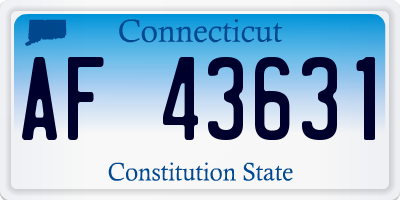 CT license plate AF43631