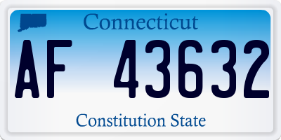 CT license plate AF43632