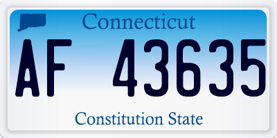 CT license plate AF43635