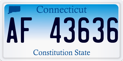 CT license plate AF43636
