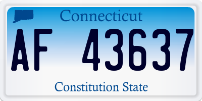 CT license plate AF43637