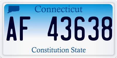 CT license plate AF43638
