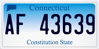 CT license plate AF43639