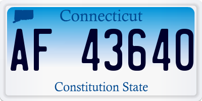 CT license plate AF43640