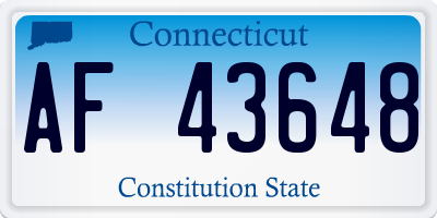 CT license plate AF43648