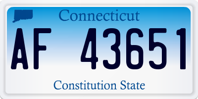 CT license plate AF43651