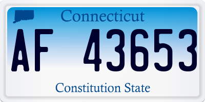 CT license plate AF43653