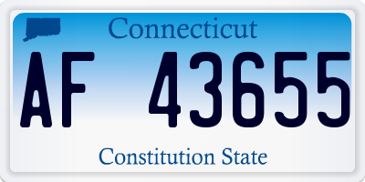 CT license plate AF43655