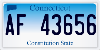 CT license plate AF43656