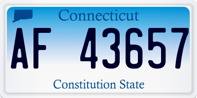 CT license plate AF43657
