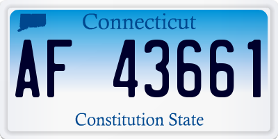 CT license plate AF43661