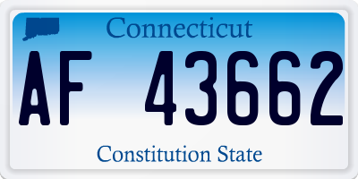 CT license plate AF43662