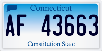 CT license plate AF43663