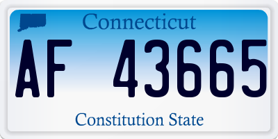 CT license plate AF43665