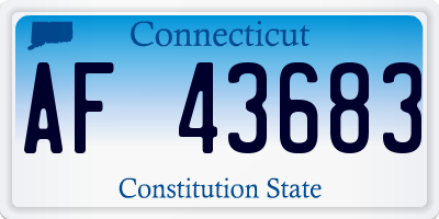CT license plate AF43683