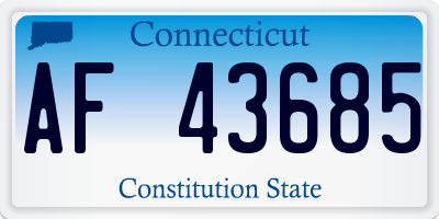 CT license plate AF43685