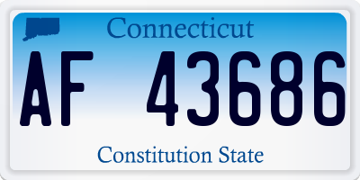CT license plate AF43686