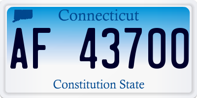 CT license plate AF43700