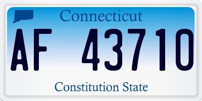 CT license plate AF43710