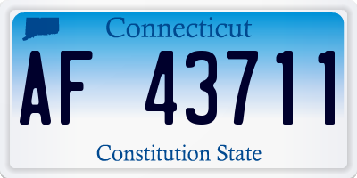 CT license plate AF43711