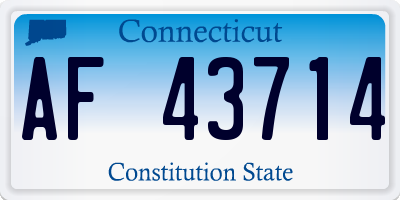 CT license plate AF43714