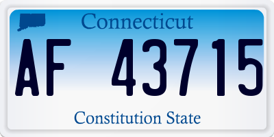 CT license plate AF43715