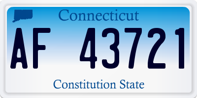 CT license plate AF43721