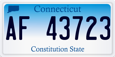 CT license plate AF43723