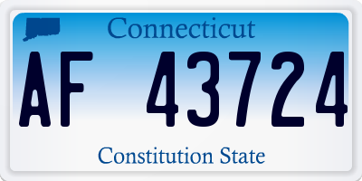 CT license plate AF43724