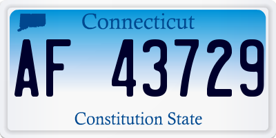 CT license plate AF43729