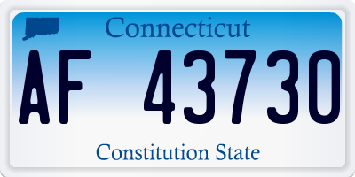 CT license plate AF43730