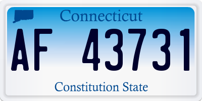 CT license plate AF43731