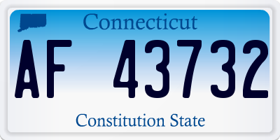 CT license plate AF43732