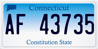 CT license plate AF43735