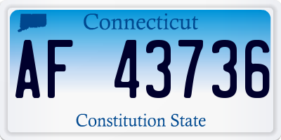 CT license plate AF43736