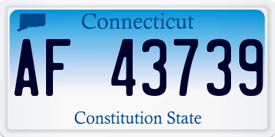 CT license plate AF43739