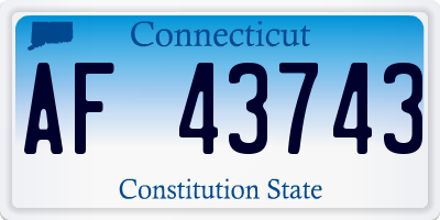 CT license plate AF43743