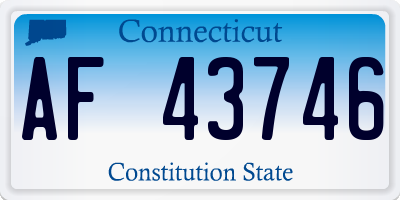 CT license plate AF43746