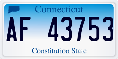 CT license plate AF43753