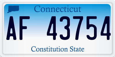 CT license plate AF43754