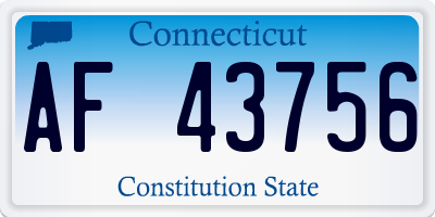 CT license plate AF43756