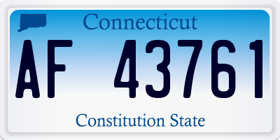 CT license plate AF43761